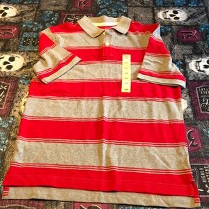 Boys polo red and gray size large